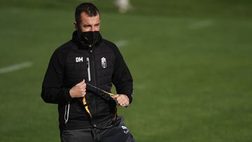Diego Mart&iacute;nez, entrenador del Granada, en un entrenamiento.