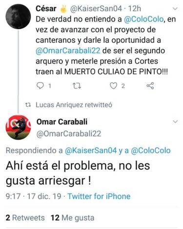 "Ahí está el problema": la reacción de Carabalí tras el fichaje de Pinto en Colo Colo