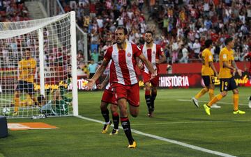 Stuani celebra el 2-0.