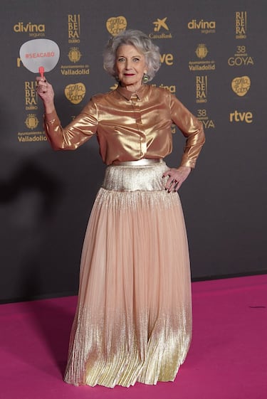 Marisa Paredes, de vestido de Juan Duyos, en la alfombra rosa.