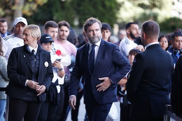 Iván Espinosa de los Monteros a su llegada al estadio Santiago Bernabéu.