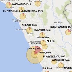 Mapa de casos por coronavirus por departamento en Perú: hoy, 29 de mayo