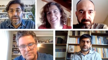 De izquierda a derecha, Vicente Jiménez, Irene Lozano, Jesús Mínguez, Joaquín Maroto y Juan Gutiérrez.