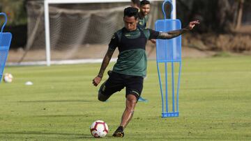 Araujo, en un entrenamiento con Las Palmas.