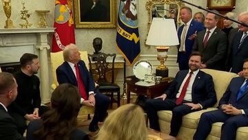 JD Vance laughs as Zelensky is asked about not wearing a suit in the Oval Office
