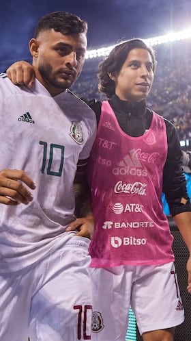 Alexis Vega and Diego Lainez of Mexico during the game Mexico (Mexican National Team) vs Ecuador, the Friendly match in preparation for the FIFA World Cup Qatar 2022, at Soldier Field Stadium, on June 05, 2022.
<br><br>
Alexis Vega y Diego Lainez de Mexico durante el partido Mexico (Seleccion Nacional Mexicana) vs Ecuador, Amistoso de preparacion para la Copa Mundial de la FIFA Qatar 2022, en el Estadio Soldier Field, el 05 de junio de 2022.