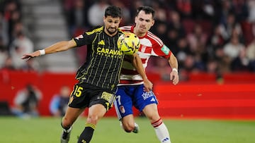 09/10/25 PARTIDO SEGUNDA DIVISION
GRANADA - REAL ZARAGOZA
Pomares (Real Zaragoza) y Alex Sola (Granada CF)