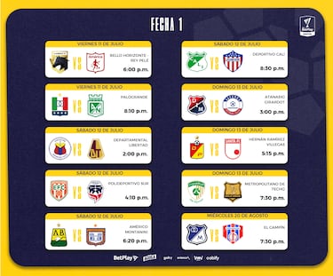 Fixture de la Liga BetPlay 2025-II