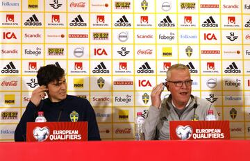 Rueda de prensa de Victor Lindelöf y Janne Andersson.