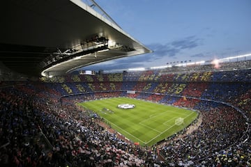 19/04/17 PARTIDO CHAMPIONS LEAGUE CUARTOS VUELTA BARCELONA - JUVENTUS PANORAMICA VISTA GENERAL CAMP NOU AFICIONADOS SEGUIDORES TIFO