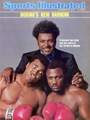Portada del 15 de septiembre de 1975. El promotor Don King entre los púgiles Muhammad Ali y Joe Frazier.