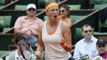 Azarenka celebra un punto.