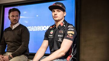 Christian Horner y Max Verstappen.