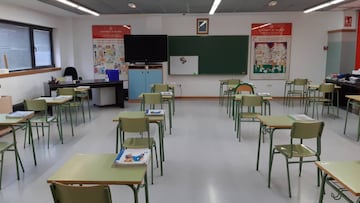 Un aula de un colegio de València