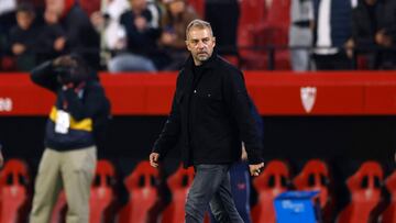 Soccer Football - LaLiga - Sevilla v FC Barcelona - Ramon Sanchez Pizjuan, Seville, Spain - February 9, 2025 FC Barcelona coach Hansi Flick after the match REUTERS/Marcelo Del Pozo
