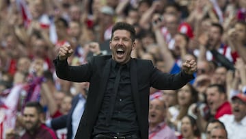 Simeone celebra un gol con el Atlético.