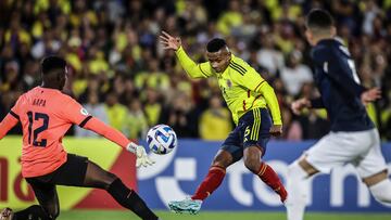 Óscar Cortés durante un partido de la Selección Colombia Sub 20.