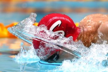 Zak Logue durante la competición de los 400m libres del campeonato británico de natación en Glasgow.
