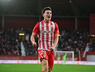 Stefan Dzodic en el partido del Almería