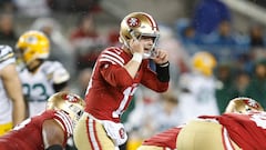 SANTA CLARA, CALIFORNIA - JANUARY 20: Brock Purdy #13 of the San Francisco 49ers communicates at the line of scrimmage during the first half against the Green Bay Packers in the NFC Divisional Playoffs at Levi's Stadium on January 20, 2024 in Santa Clara, California.   Lachlan Cunningham/Getty Images/AFP (Photo by Lachlan Cunningham / GETTY IMAGES NORTH AMERICA / Getty Images via AFP)