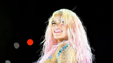 ORLANDO, FLORIDA - SEPTEMBER 24: Karol G performs during her "Mañana Será Bonito" Tour at Camping World Stadium on September 24, 2023 in Orlando, Florida. (Photo by Gerardo Mora/Getty Images)