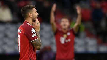 Lucas Hernandez durante un partido de Champions League con el Bayern de M&uacute;nich. 