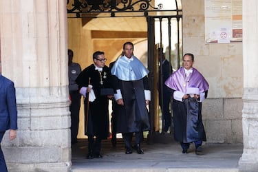 Rafa Nadal durante la ceremonia de su investidura como doctor ‘honoris causa’ por la Universidad de Salamanca. El tenista ha sido distinguido por su “resiliencia, humildad, disciplina, esfuerzo y trabajo en equipo”.
