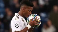 Rodrygo, al conseguir su hat-trick al Galatasaray.