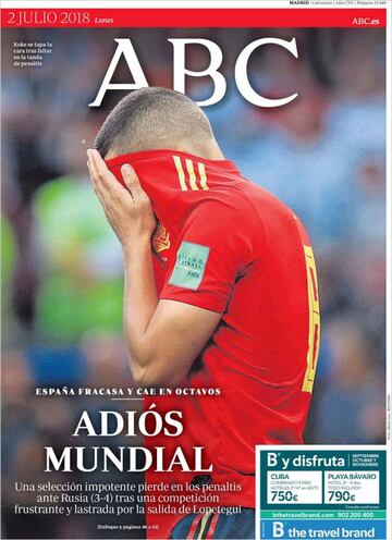 Las portadas de la prensa tras la eliminación de España