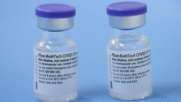 Vials of the Pfizer-BioNTech vaccine are pictured in a vaccination centre in Geneva, Switzerland, February 3, 2021.      