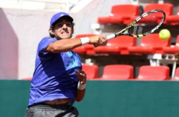 Christian Garin en su duelo ante Duilio Beretta el viernes.