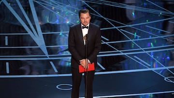 HOLLYWOOD, CA - FEBRUARY 26: Actor Leonardo DiCaprio speaks onstage during the 89th Annual Academy Awards at Hollywood &amp; Highland Center on February 26, 2017 in Hollywood, California.   Kevin Winter/Getty Images/AFP
 == FOR NEWSPAPERS, INTERNET, TELCOS &amp; TELEVISION USE ONLY ==