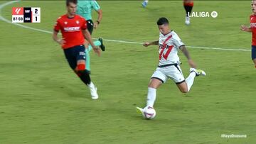 James Rodríguez por debutó con el Rayo Vallecano; sin embargo, no jugo bastante tiempo, debido a que entró en el minuto 87.