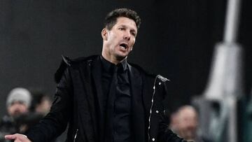 Simeone, durante el partido entre la Juventus y el Atlético de Madrid en Liga de Campeones.