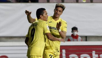 Carlos Bacca celebra un gol en un partido del Villarreal por Copa del Rey