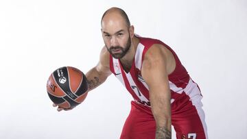 Vassilis Spanoulis, con la camiseta del Olympiacos.