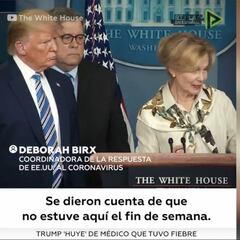 La reacción de Trump cuando la experta en coronavirus dice tener fiebre