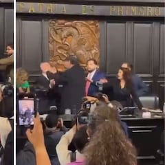 Alito Moreno golpea al Presidente del Senado y otros miembros de la cámara al término de la sesión de la Comisión Permanente