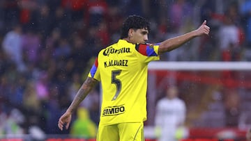 Kevin Alvarez of America during the 6th round match between Atlas and America as part of the Liga BBVA MX, Torneo Apertura 2025 at Jalisco Stadium, on August 24, 2025 in Guadalajara, Jalisco, Mexico.