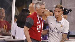 James juega 45 minutos y es sustituido por Marco Asensio