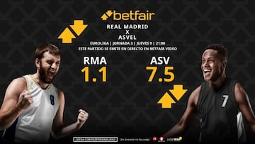 Real Madrid vs. ASVEL Villeurbanne: horario, dónde ver, pronósticos y clasificación