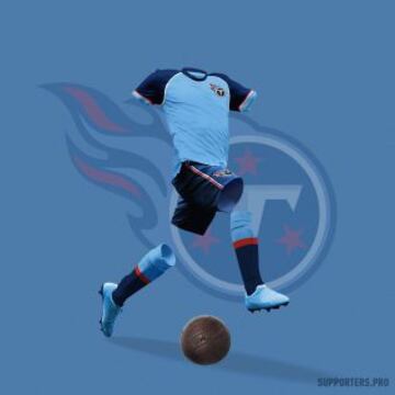 ¿Te imaginas cómo lucirían las camisetas de los 32 equipos de la NFL si fueran de fútbol? ¿Te gustó la de los Titanes de Tennesse?