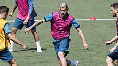 Theo Hern&aacute;ndez en un entrenamiento con el Real Madrid.