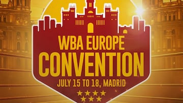 Cartel de la convención europea de la AMB en Madrid.