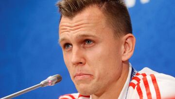 Cheryshev en rueda de prensa. 