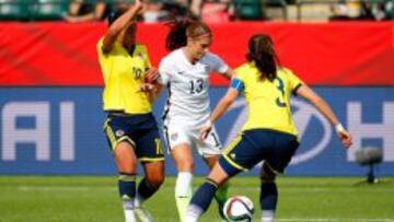 Estados Unidos eliminó a Colombia del Mundial Femenino de Canadá después de vencerla 2-0.