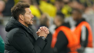 Simeone, entrenador del Atlético, en el partido de Champions contra el Dortmund