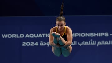 Doha (Qatar), 08/02/2024.- Maria Papworth Burrel of Spain competes in the Women 3m Springboard preliminaries event at the FINA World Aquatics Championships in Doha, Qatar, 08 February 2024. (España, Catar) EFE/EPA/MOHAMED MESSARA
