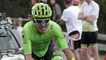 Rigoberto Urán, ciclista del Cannondale y actualmente octavo de la clasificación general del Giro de Italia.