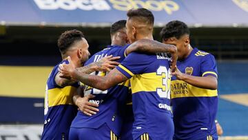 Jugadores de Boca Juniors en un partido de la Copa de la Liga Profesional de Argentina